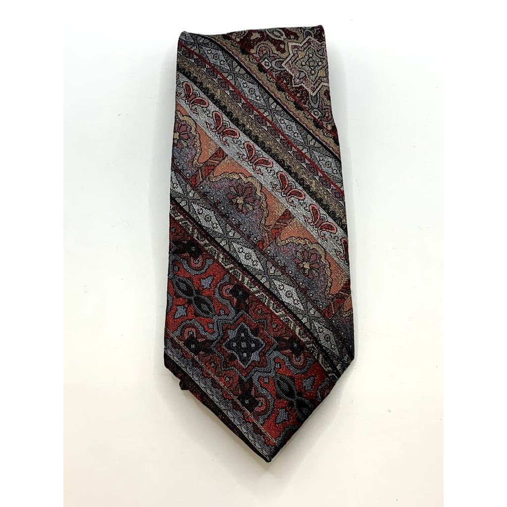 COUTURE By BELLA NOVA Men's Burgundy Embroidered Print Tie