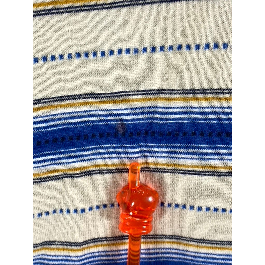 VANS Men's Blue/Beige Striped Crewneck Short Sleeve T-Shirt SZ S