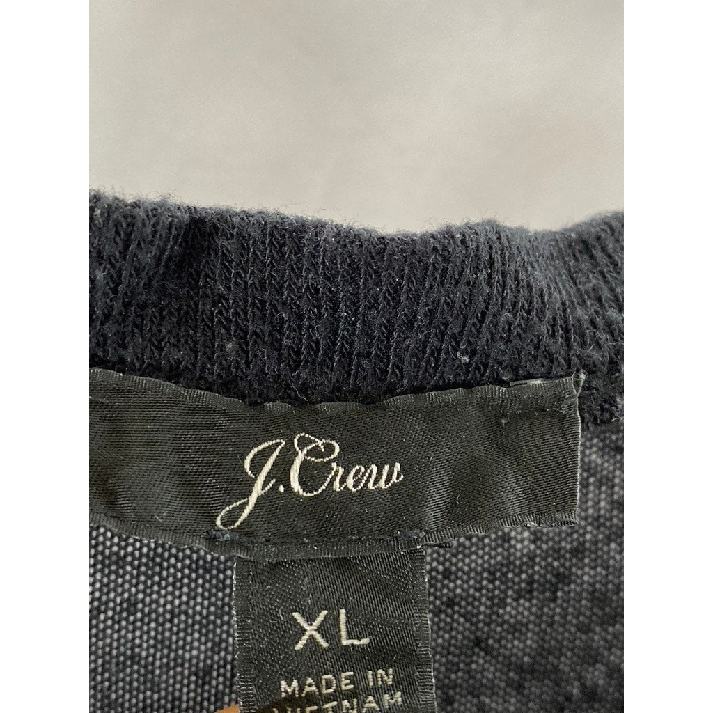 J.CREW Women's Black V-Neck Long Sleeve Knit Slit-Hem Sweater SZ XL