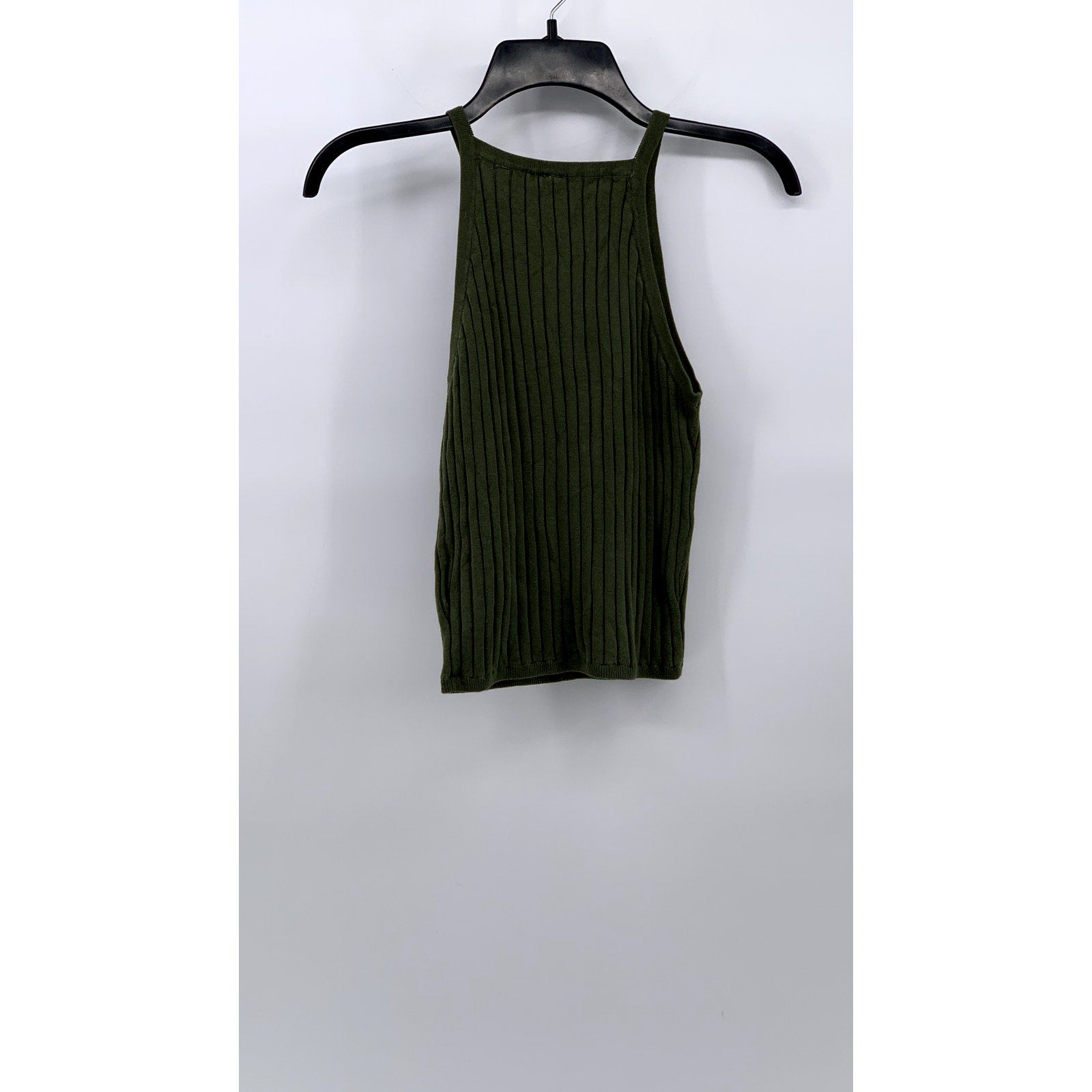 DIVIDED By H&M Women's Olive Green Ribbed High-Neck Sleeveless Top SZ S
