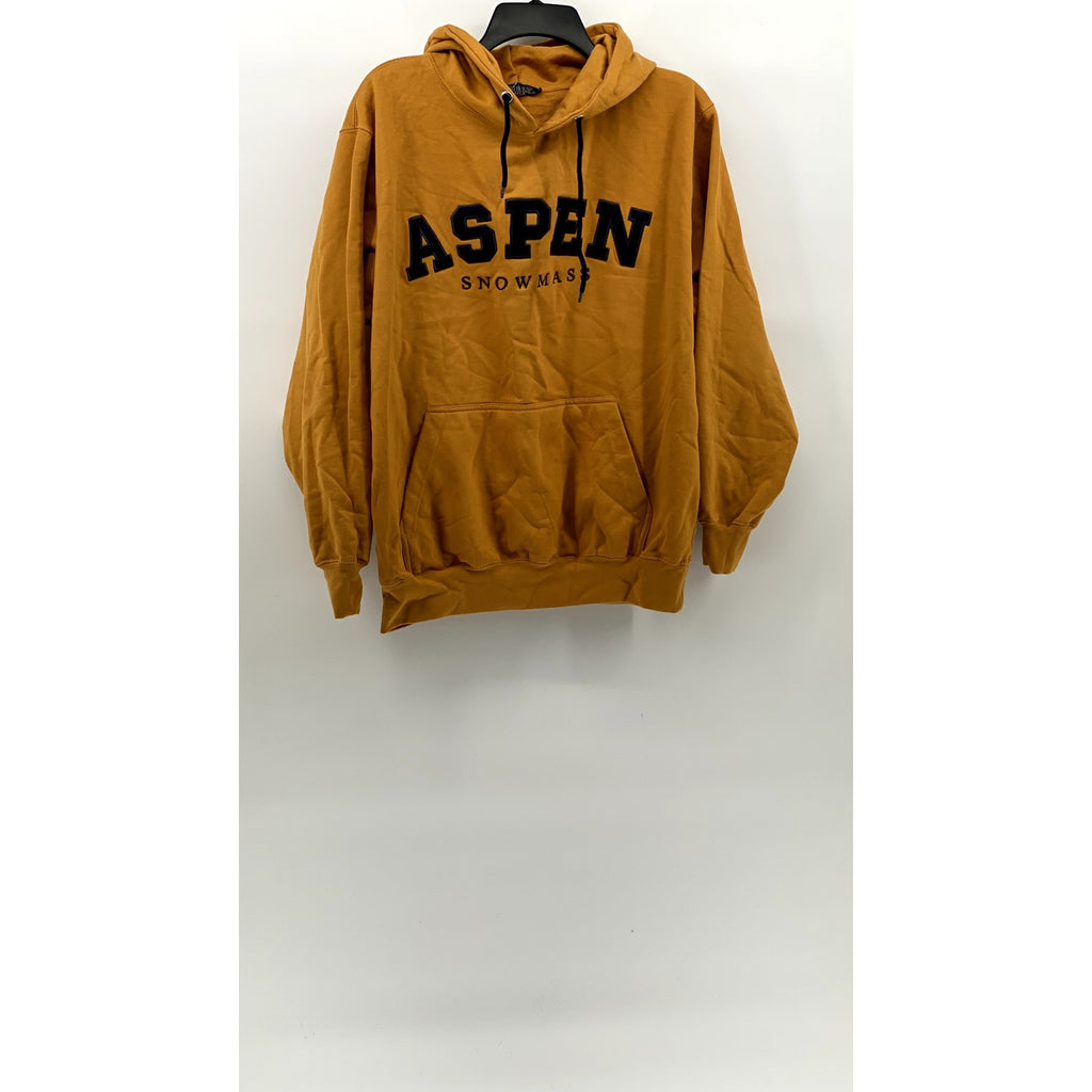 OCEAN BEACH Men's Gold Yellow Aspen Snowmass Logo Pullover Hoodie SZ M