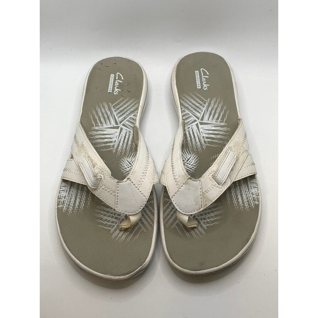 CLARKS Collection Women's White Sea Breeze Thong Sandals SZ 10