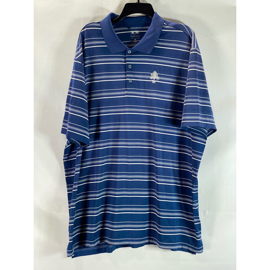 ADIDAS Men's Blue 2 Color Stripe Puremotion Short Sleeve Golf Jersey Polo SZ 2XL