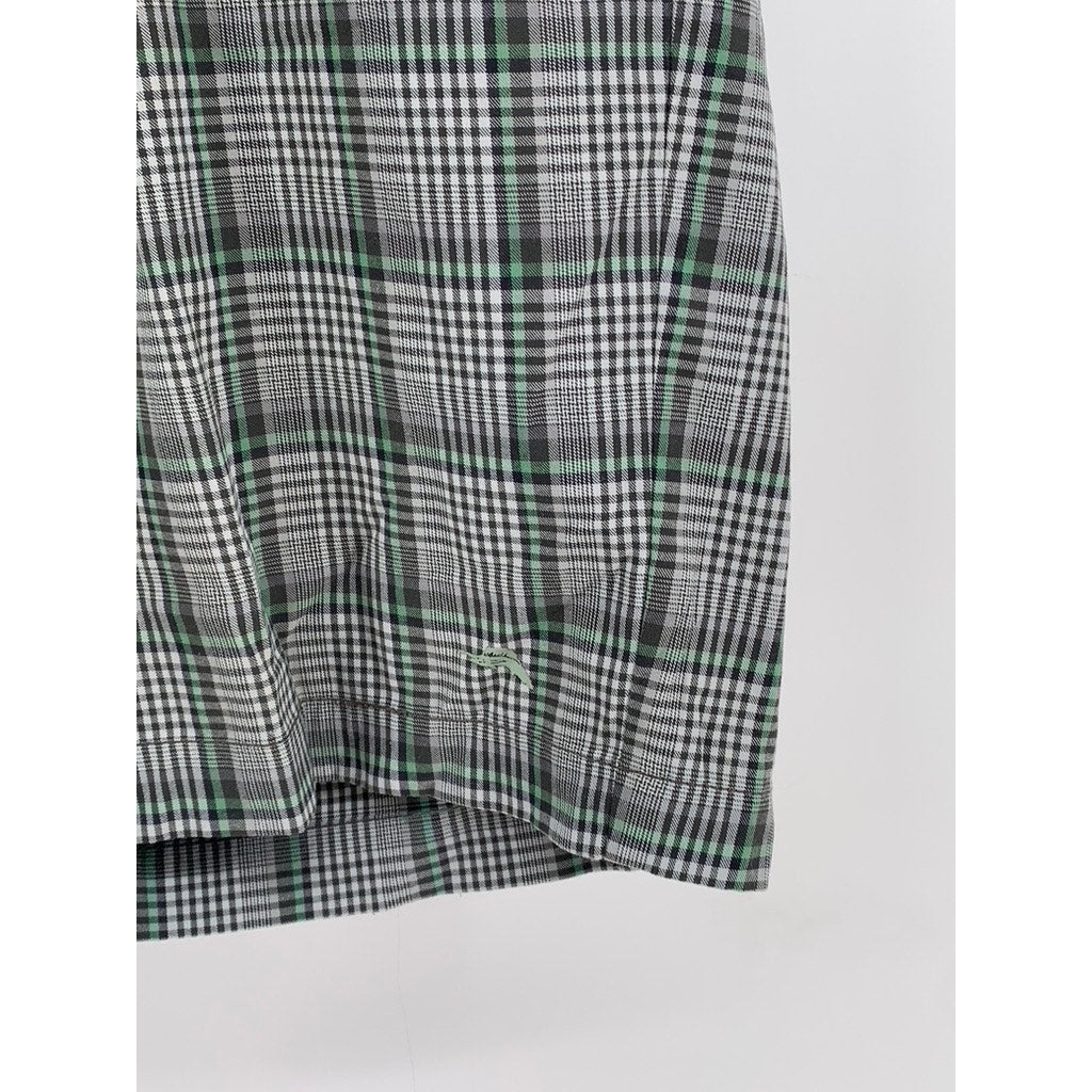 TOMMY BAHAMA Men's Micro-Checkered Green/Grey Lightweight Relaxed Shorts SZ 42