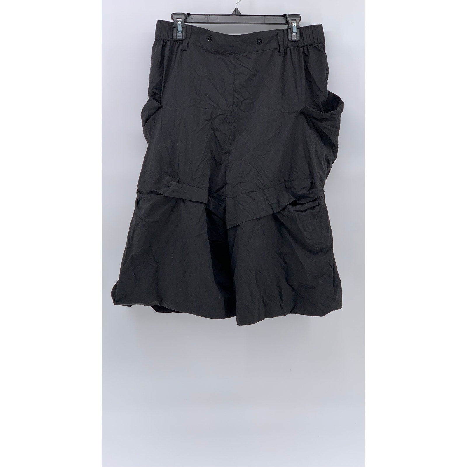 ARCHIVAL Men's Black Reinvent Ultrawide Side-Zip Belt Bag Taffeta Shorts SZ L