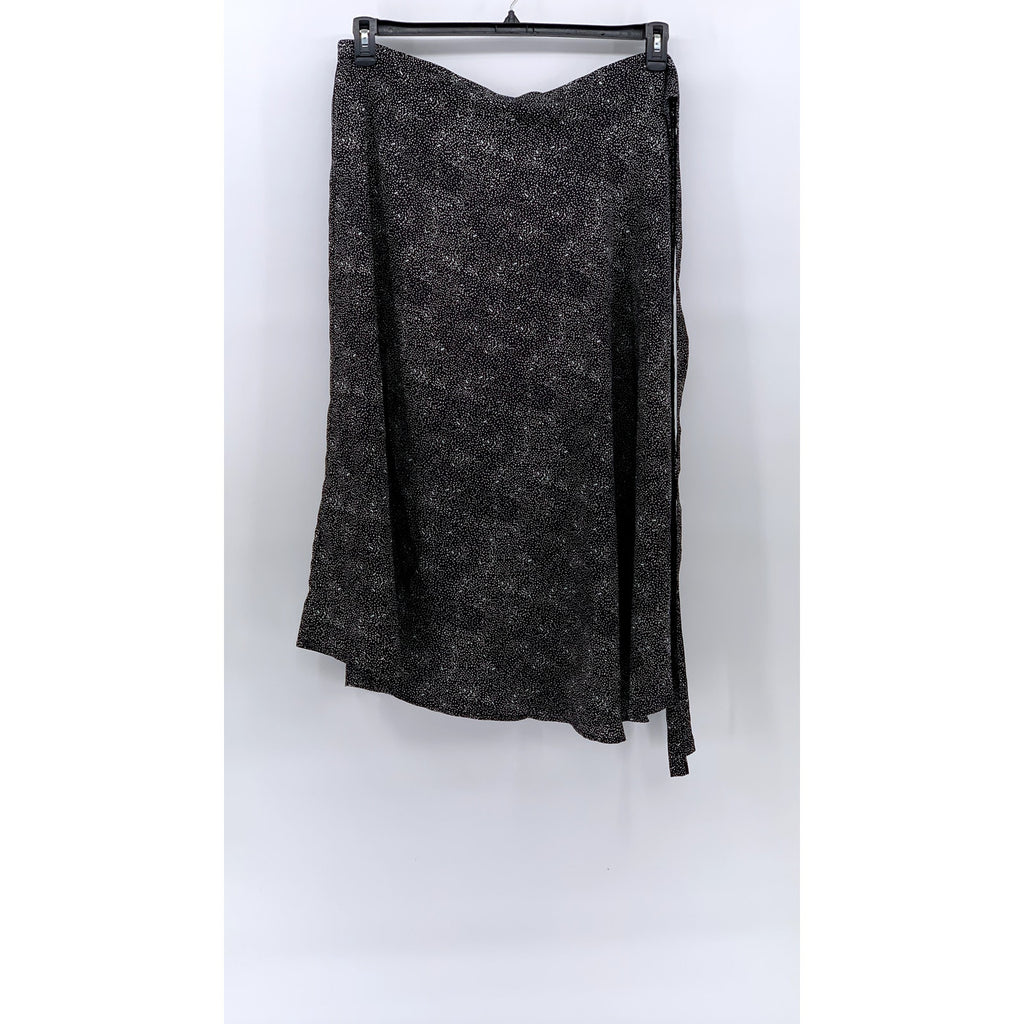 UNBRANDED Women's Black Printed Lightweight Midi Loose Wrap Skirt SZ OS