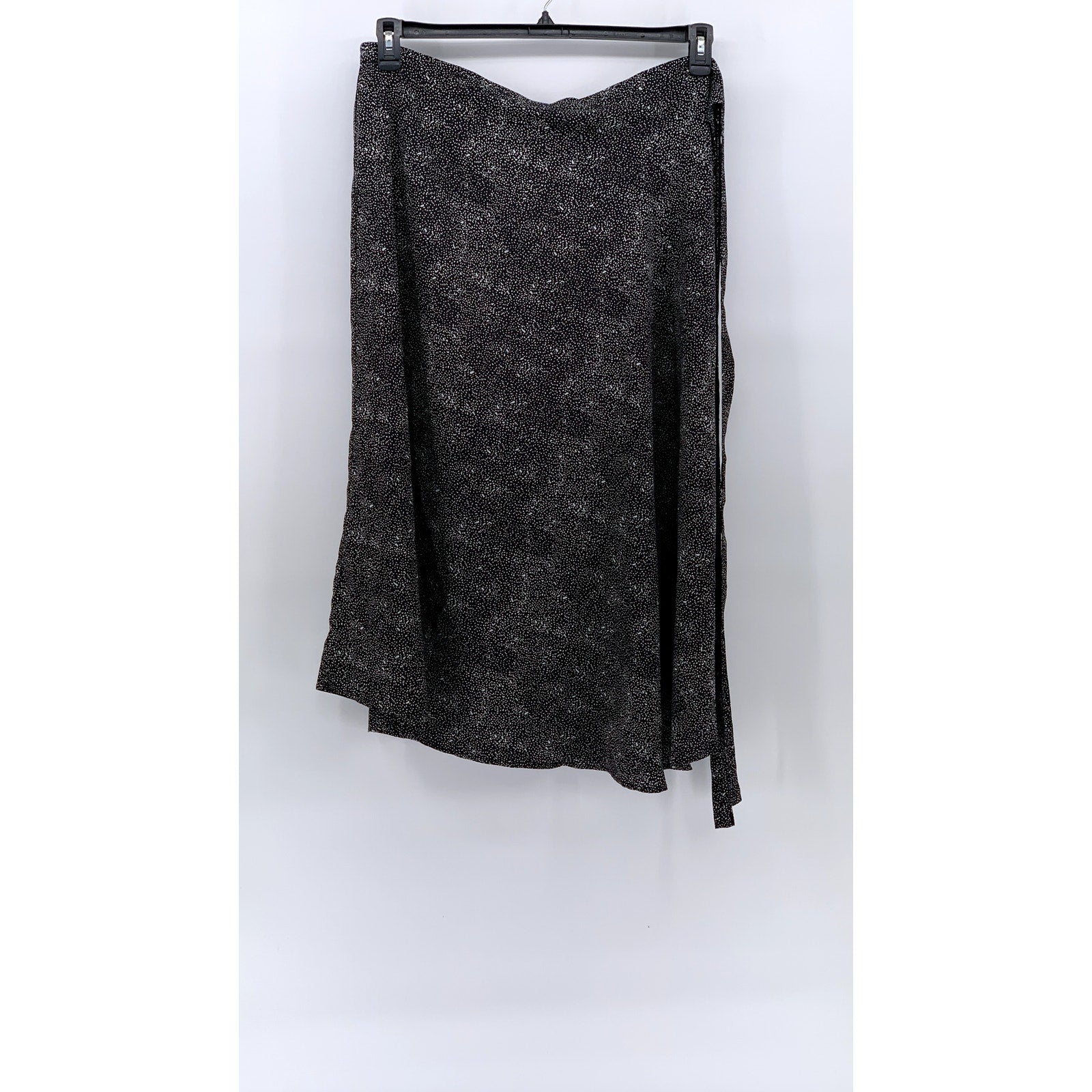 UNBRANDED Women's Black Printed Lightweight Midi Loose Wrap Skirt SZ OS