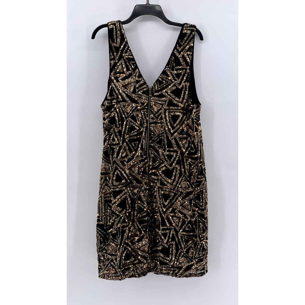 FOREVER 21 Women's Plus Black-Gold Sequin V-Neck Dress SZ 3X