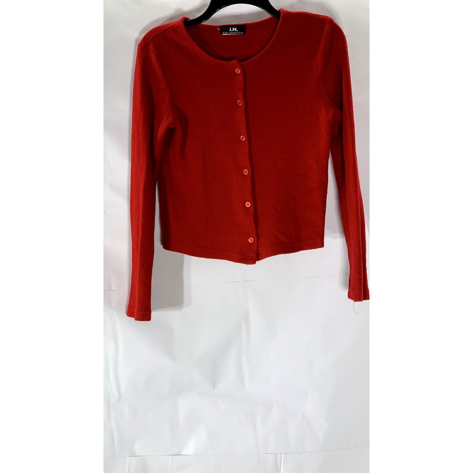 I.N. SAN FRANCISCO Juniors’ Red Knit Button-Up Long Sleeve Cardigan SZ S