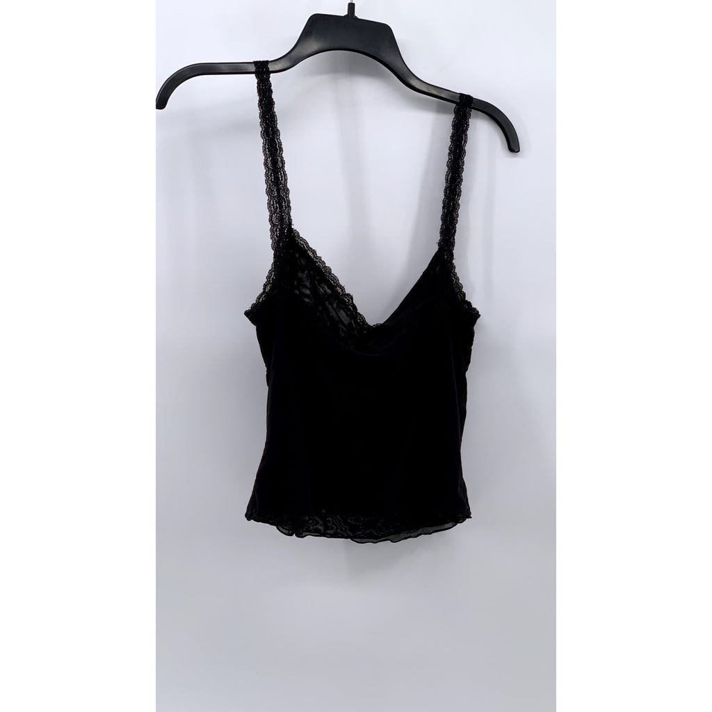 BRANDY MELVILLE Women's Black Lace-Trim Camisole Top SZ OS