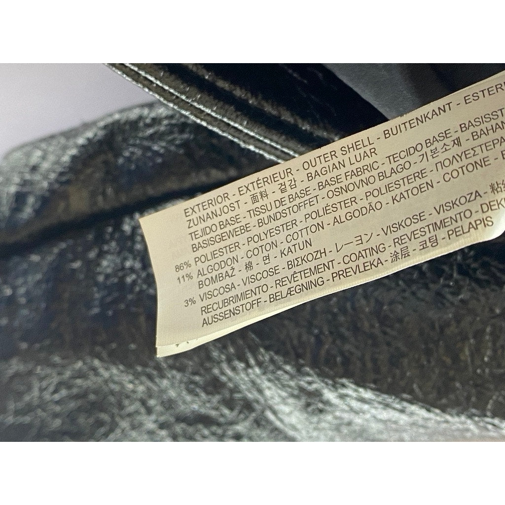 ZARA TRAFALUC Women's Black Faux-Leather Zip-Up Motorcycle Jacket SZ S