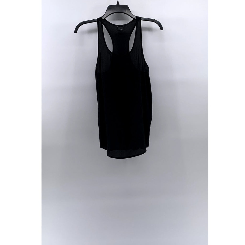 CLUB MONACO Women's Black Silk Scoop-Neck Racerback Semi-Sheer Tank SZ XS