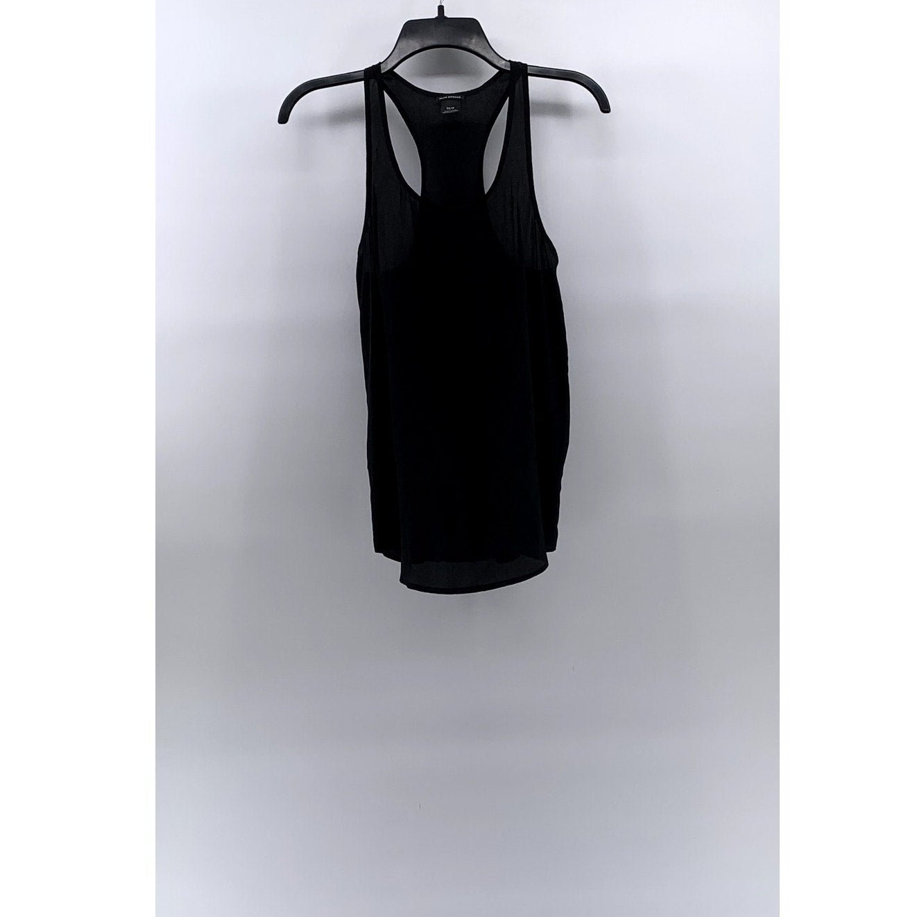 CLUB MONACO Women's Black Silk Scoop-Neck Racerback Semi-Sheer Tank SZ XS