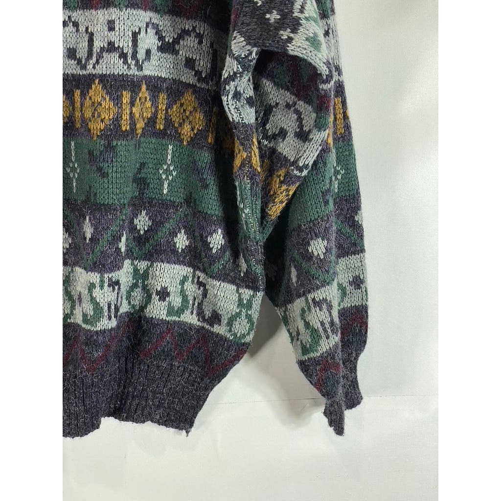 THE MEN'S STORE At Sears Men's Multi Printed Vintage Crewneck Knit Sweater SZ L