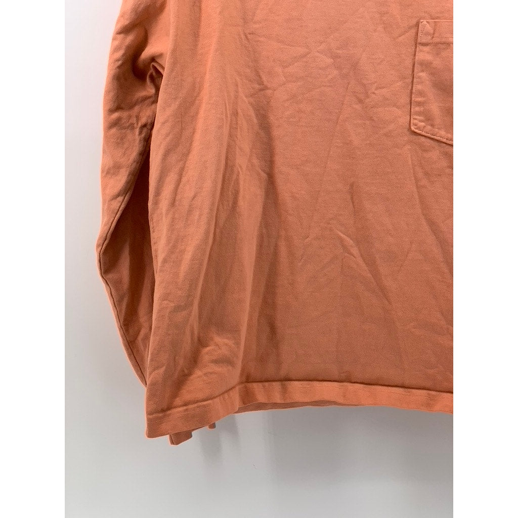 LOS ANGELES APPAREL Men's Peach Crewneck Long Sleeve T-Shirt SZ M