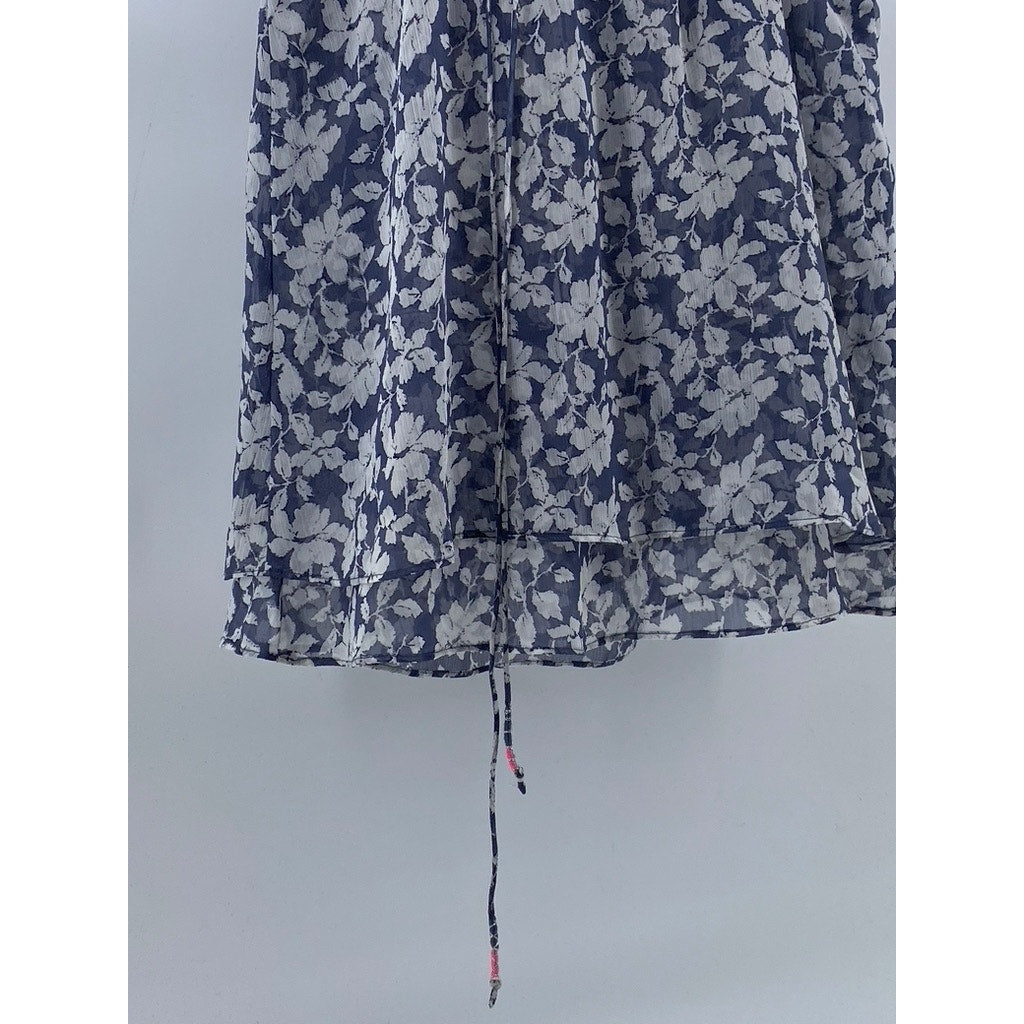 AMERICAN EAGLE OUTFITTERS Women's Blue-White Floral Spaghetti Strap Top SZ XS