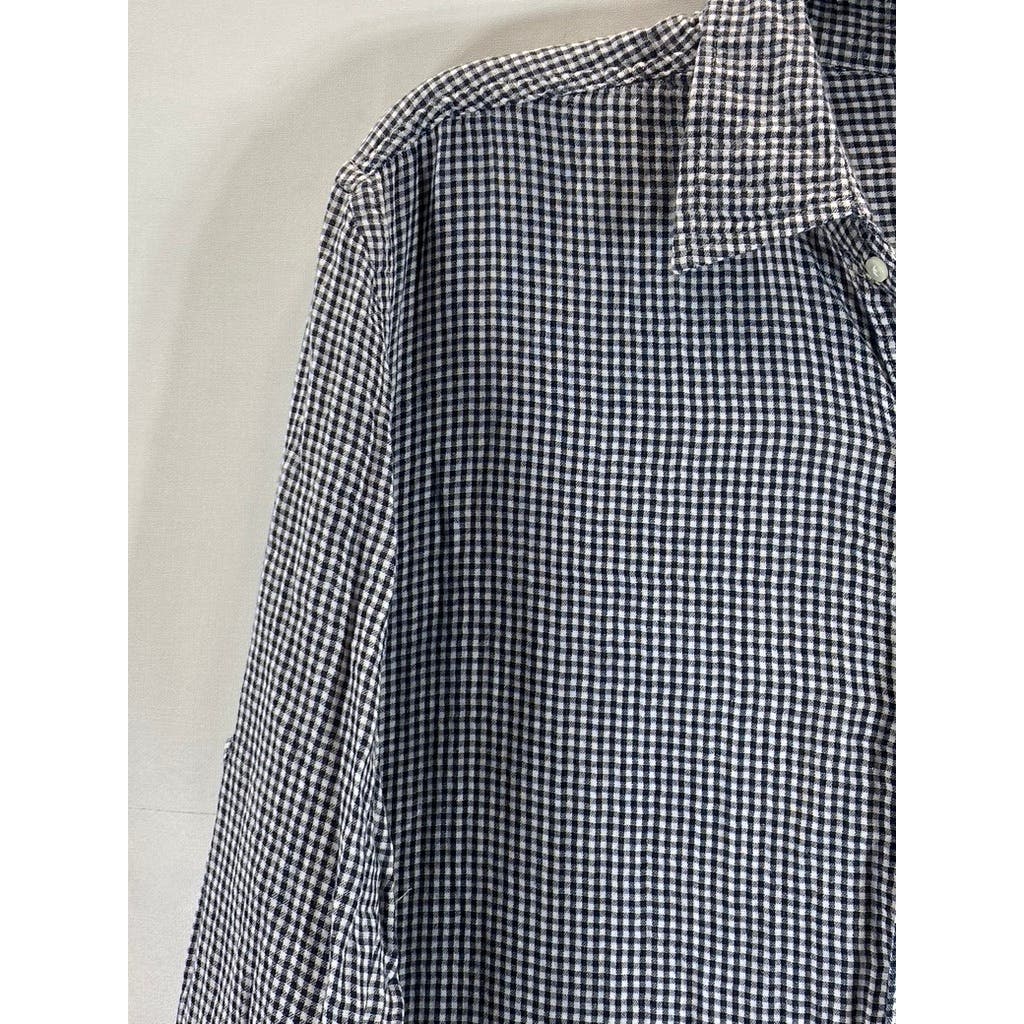 BDG Urban Outfitter Men's Black/White Gingham Button-Up Long Sleeve Shirt SZ L