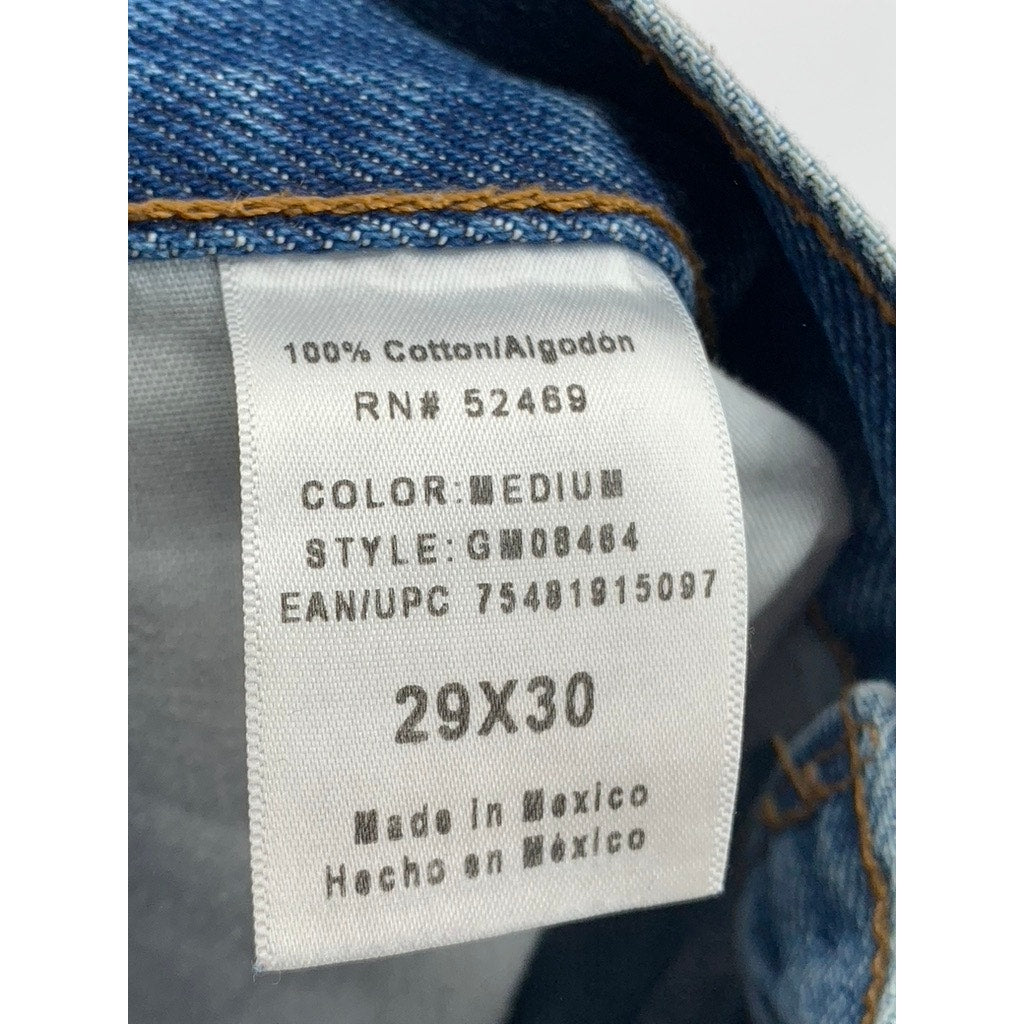 GEORGE JEANS Men's Blue Denim Regular-Fit Straight-Leg Five Pocket Jeans SZ29X30