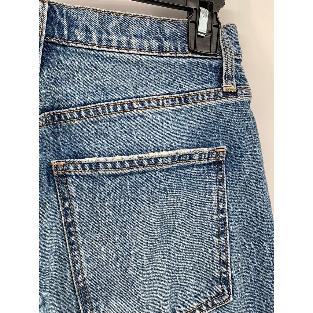 UNIVERSAL THREAD Women's Vintage Blue Denim Distressed Straight-Leg Jean SZ 4/27
