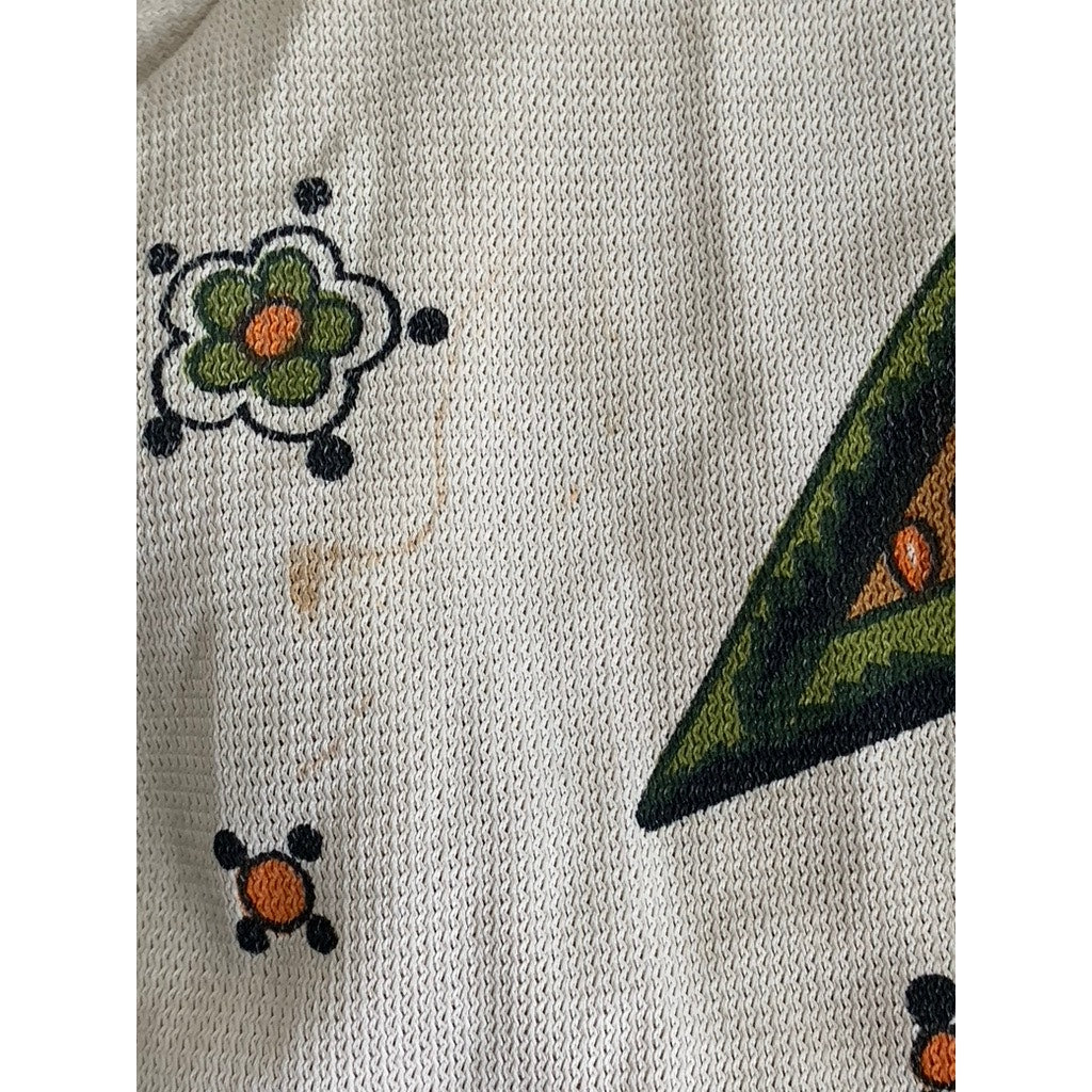 BERNARDO Women's Vintage 60's Orange Printed Long Sleeve Blazer SZ L