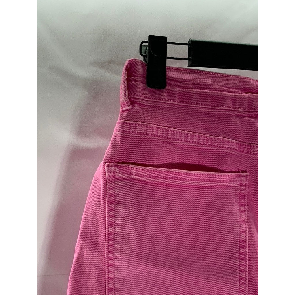 ANWND Women's Dark Pink Regular-Fit Denim Four-Pocket Shorts SZ M