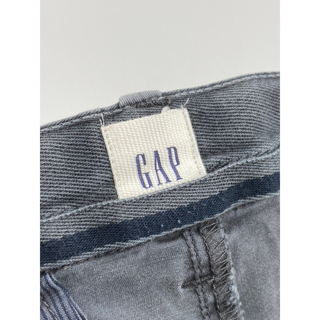 GAP Women's Charcoal Gray Floral Lace Regular-Fit Bermuda Girlfriend Shorts SZ 8