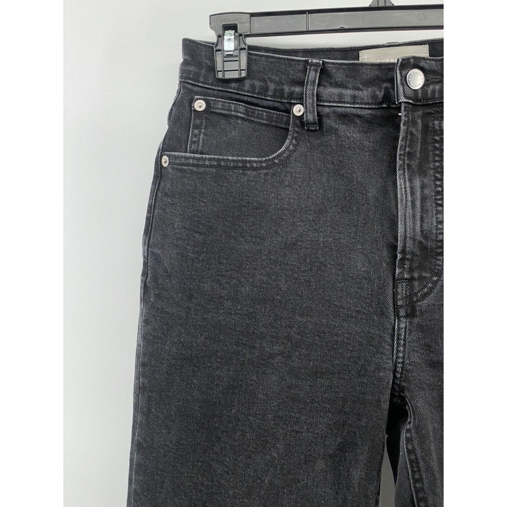 EVERLANE Women's Black Solid Denim The Way-High Slim Short Jeans SZ 28S