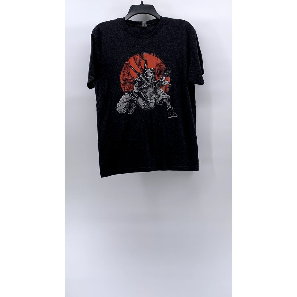 NEXT LEVEL Men's Charcoal Gray Ninja Graphic Crewneck Short Sleeve T-Shirt SZ M