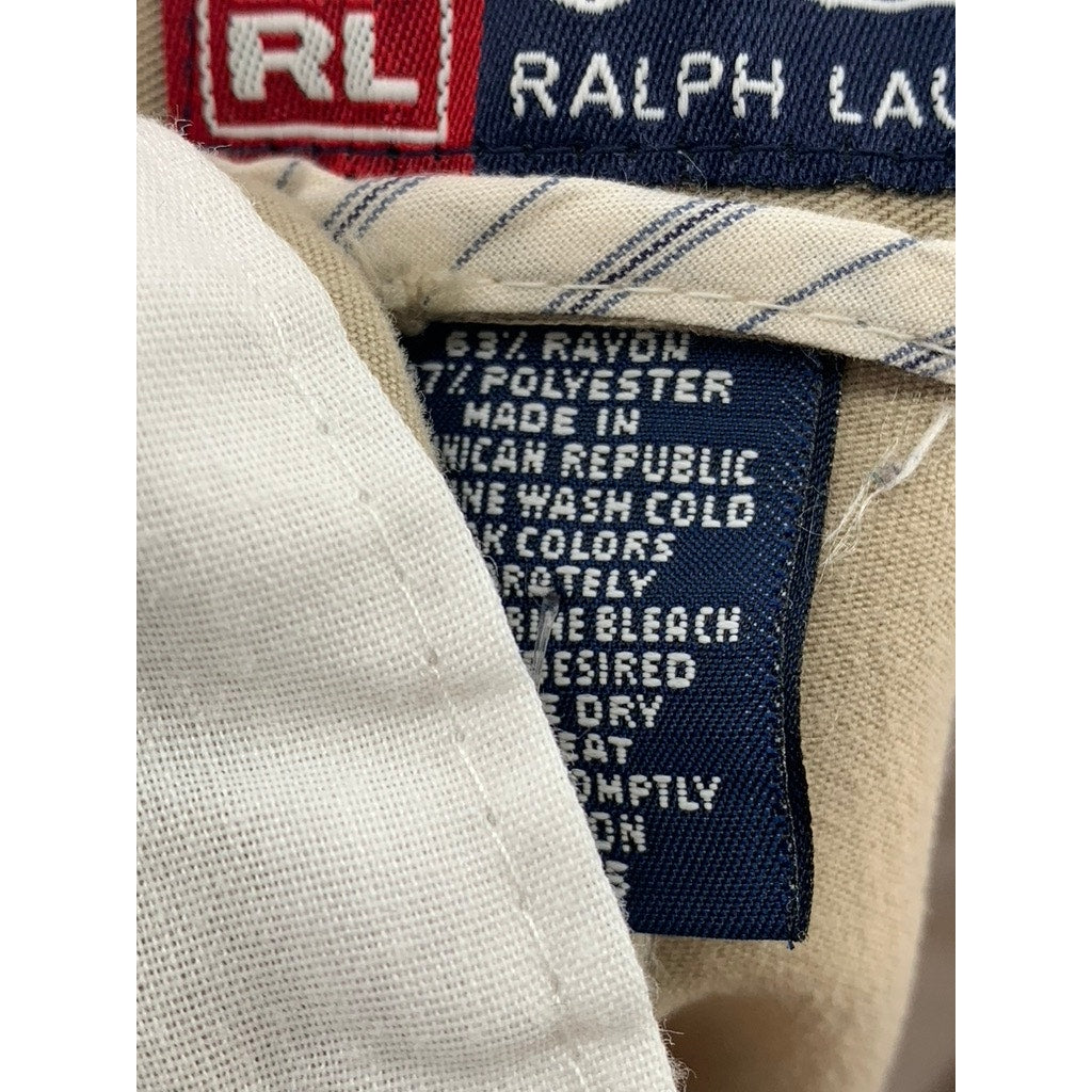 CHAPS RALPH LAUREN Men's Tan Pleated Regular Fit Cuffed Pants SZ 34