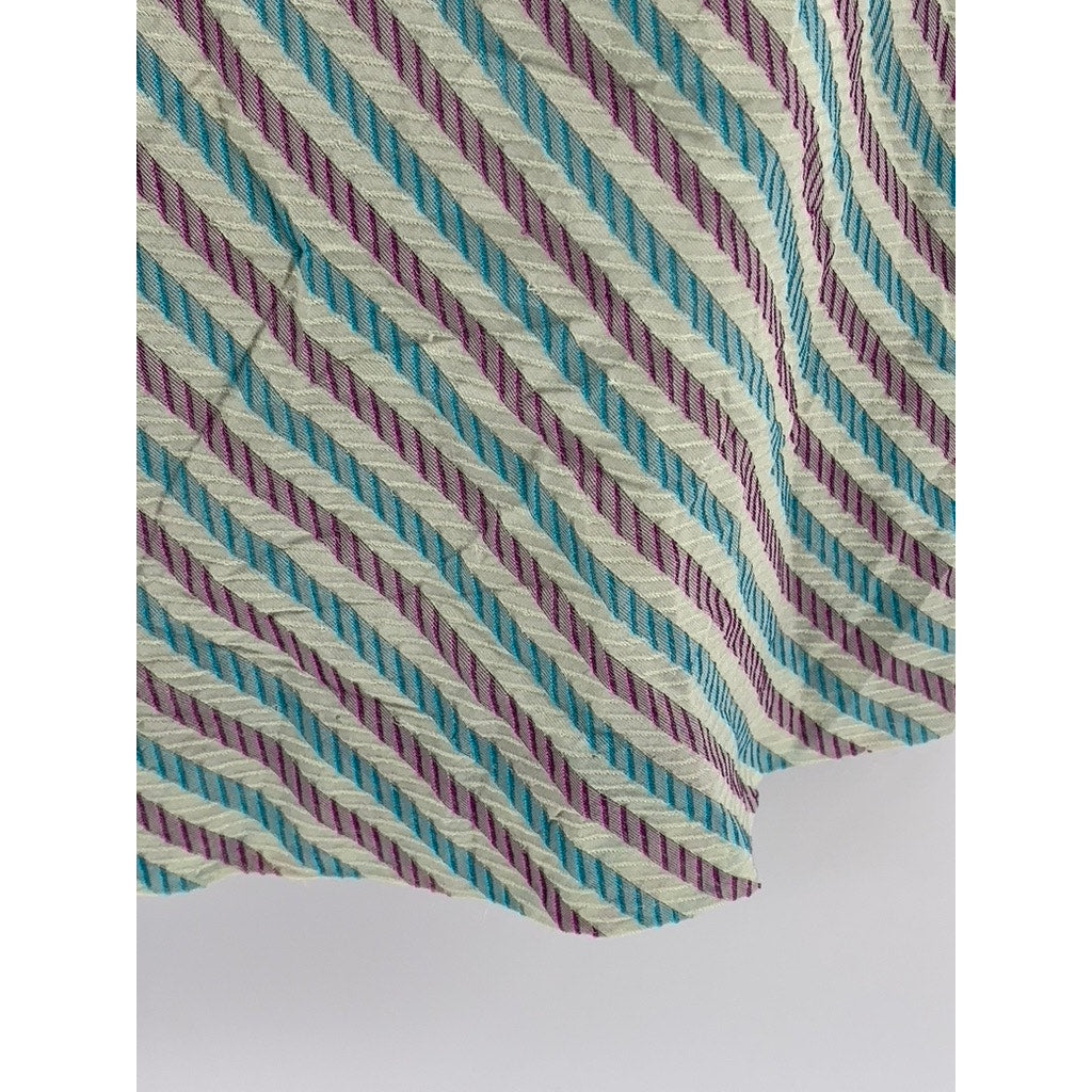 MACPHERSON'S By LAURA BIAGIOTTI Women's White Striped Cashmere Skirt SZ 46