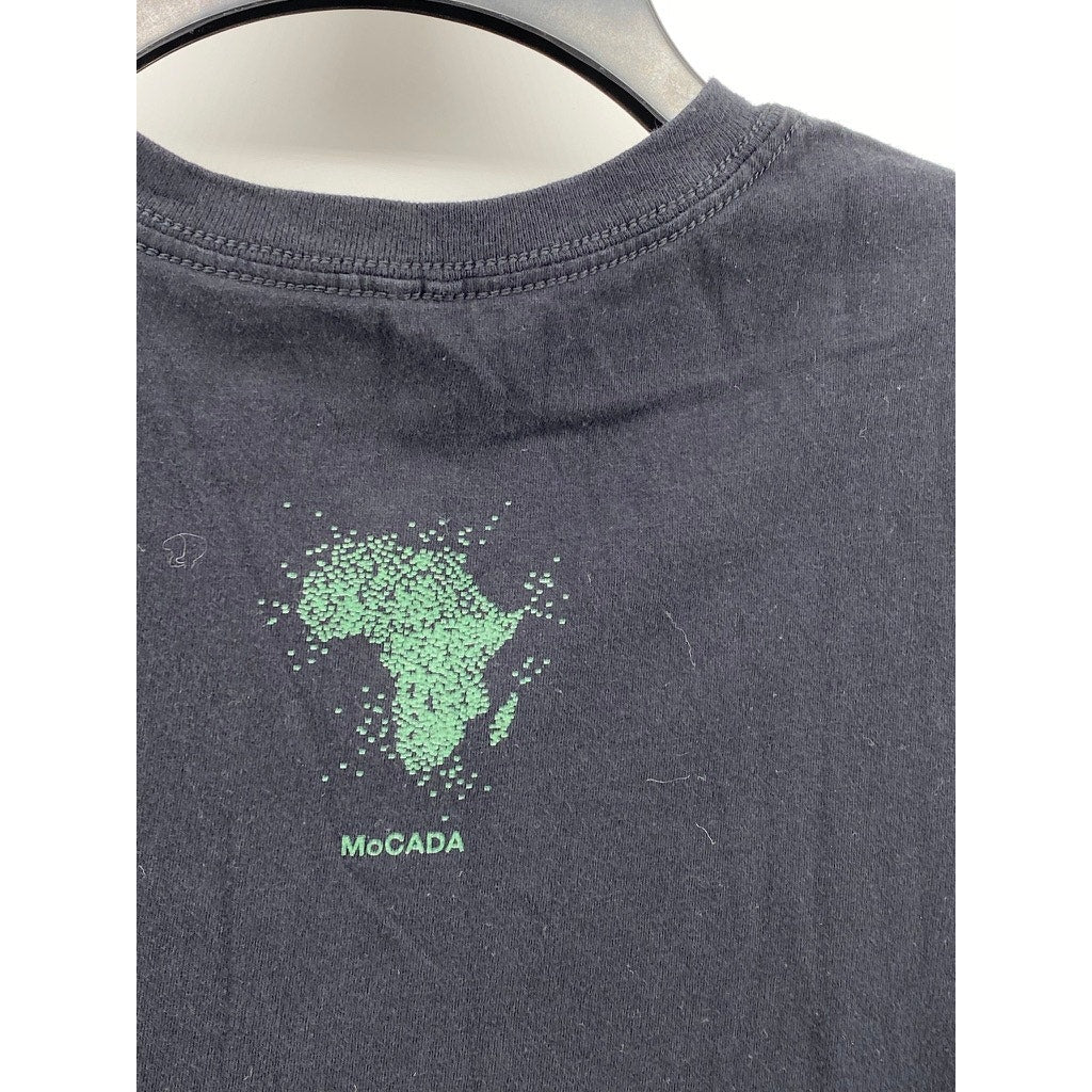 CUSTOM INK Men's Black Round Logo Crewneck Casual Short Sleeve T-Shirt SZ S