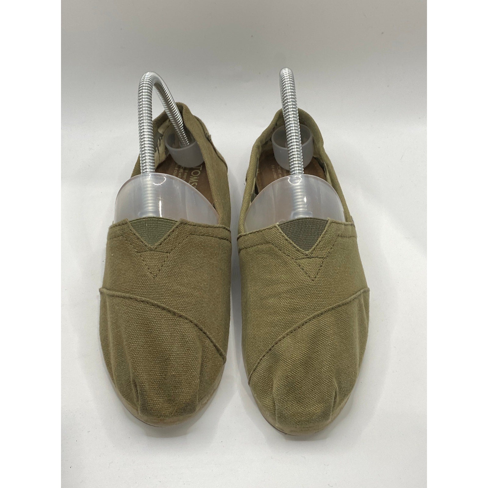 TOMS Women's Olive Green Classic Slip-On Round-Toe Alpargata Canvas Shoes SZ 7
