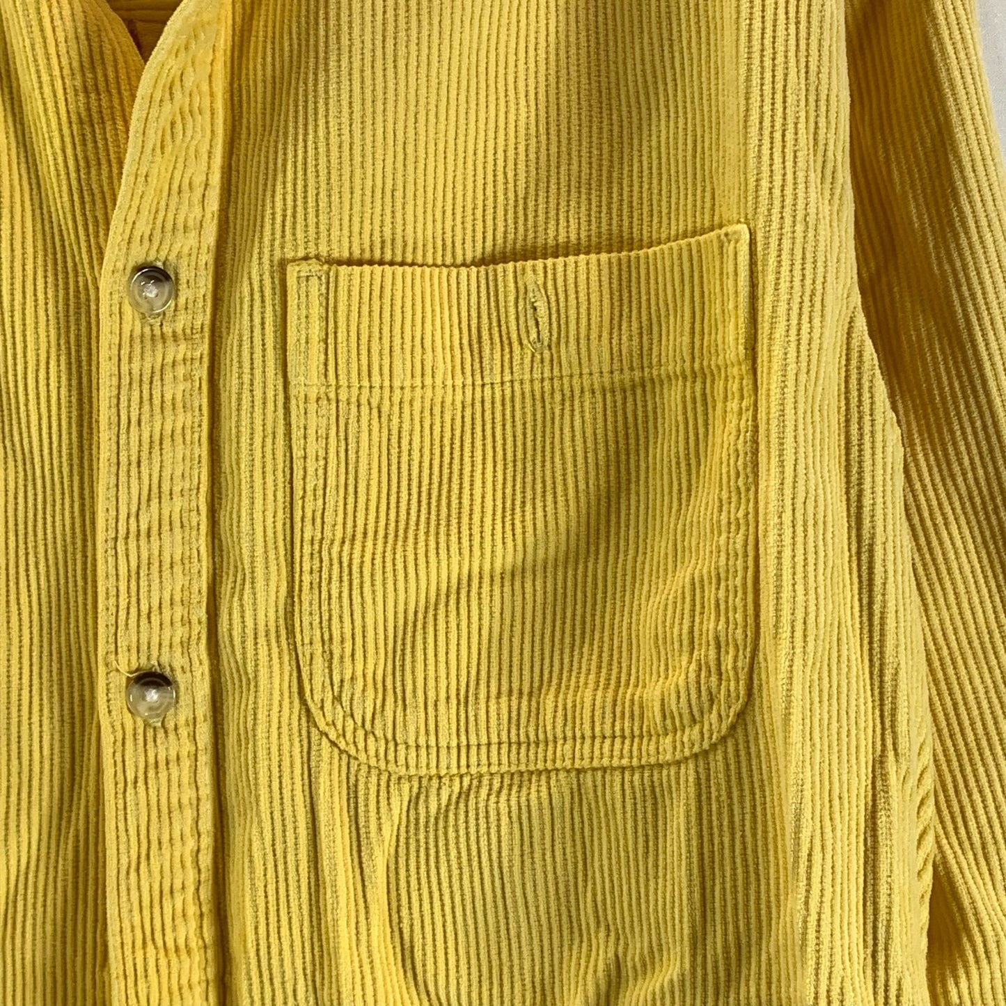 URBAN OUTFITTERS Men's Yellow Corduroy Regular-Fit Button-Up Shirt SZ M