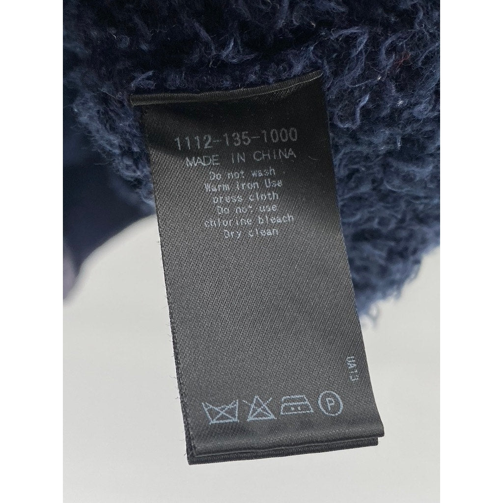 UNITED ARROWS Men's Dark Blue Heavyweight Teddy Fleece Zip-Up Jacket SZ XL