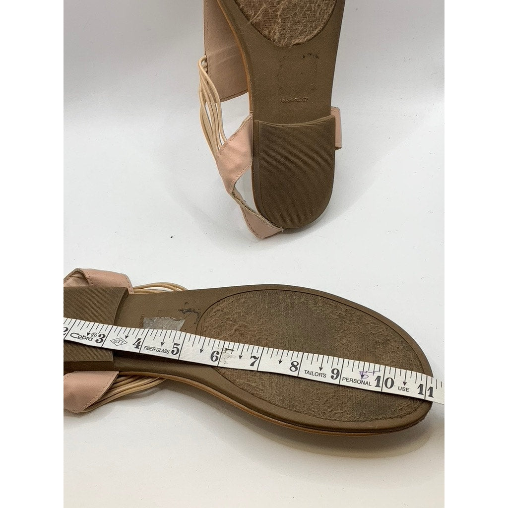 SO Women's Pink Rhinestone Thong Flat Sandals SZ 12