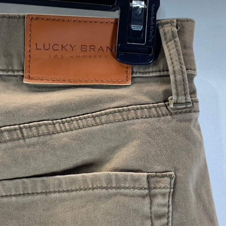LUCKY BRAND Men's Brown 121 Slim Straight-Leg Five-Pocket Stretch Jeans SZ 34X30