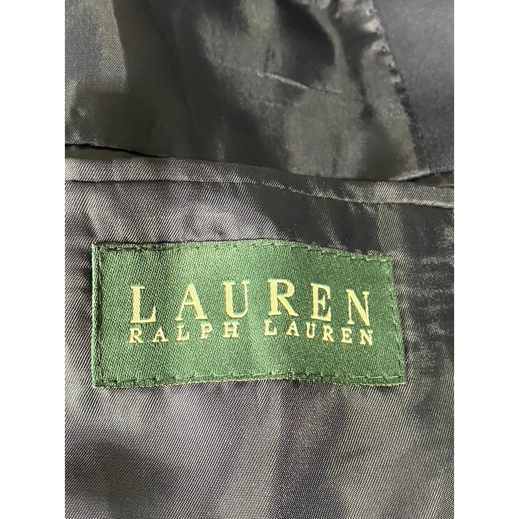 LAUREN RALPH LAUREN Men's Long Navy Classic-Fit Gold Two-Button Blazer SZ 42L