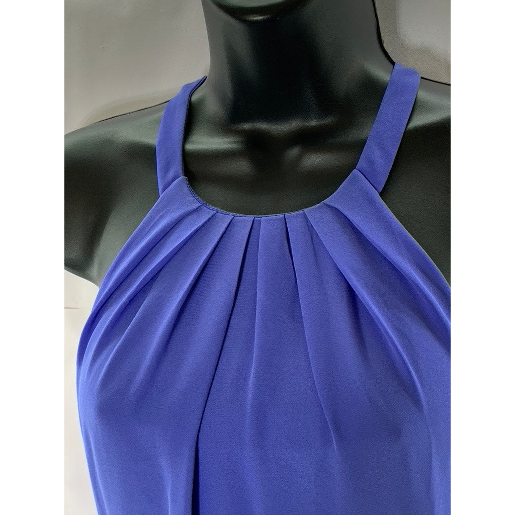 EXPRESS Women's Royal blue Pleated Halter Keyhole-Back Mini Dress SZ 6