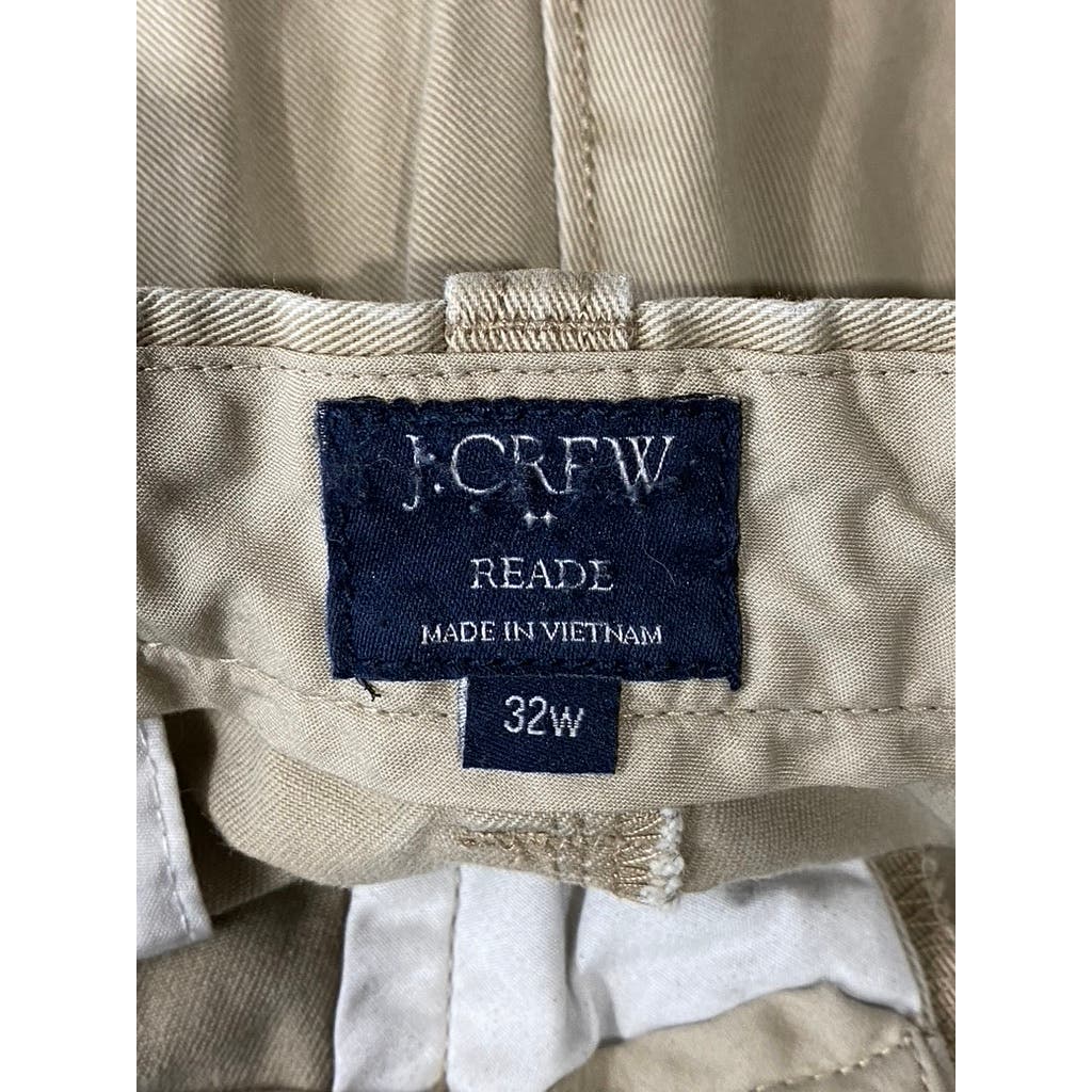 J. CREW Men's Tan Reade Stretch Four-Pocket 7" Chino Shorts SZ 32
