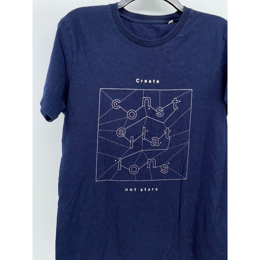 UNBRANDED Unisex Adult Navy Create Constellations Not Stars Graphic T-Shirt SZ S