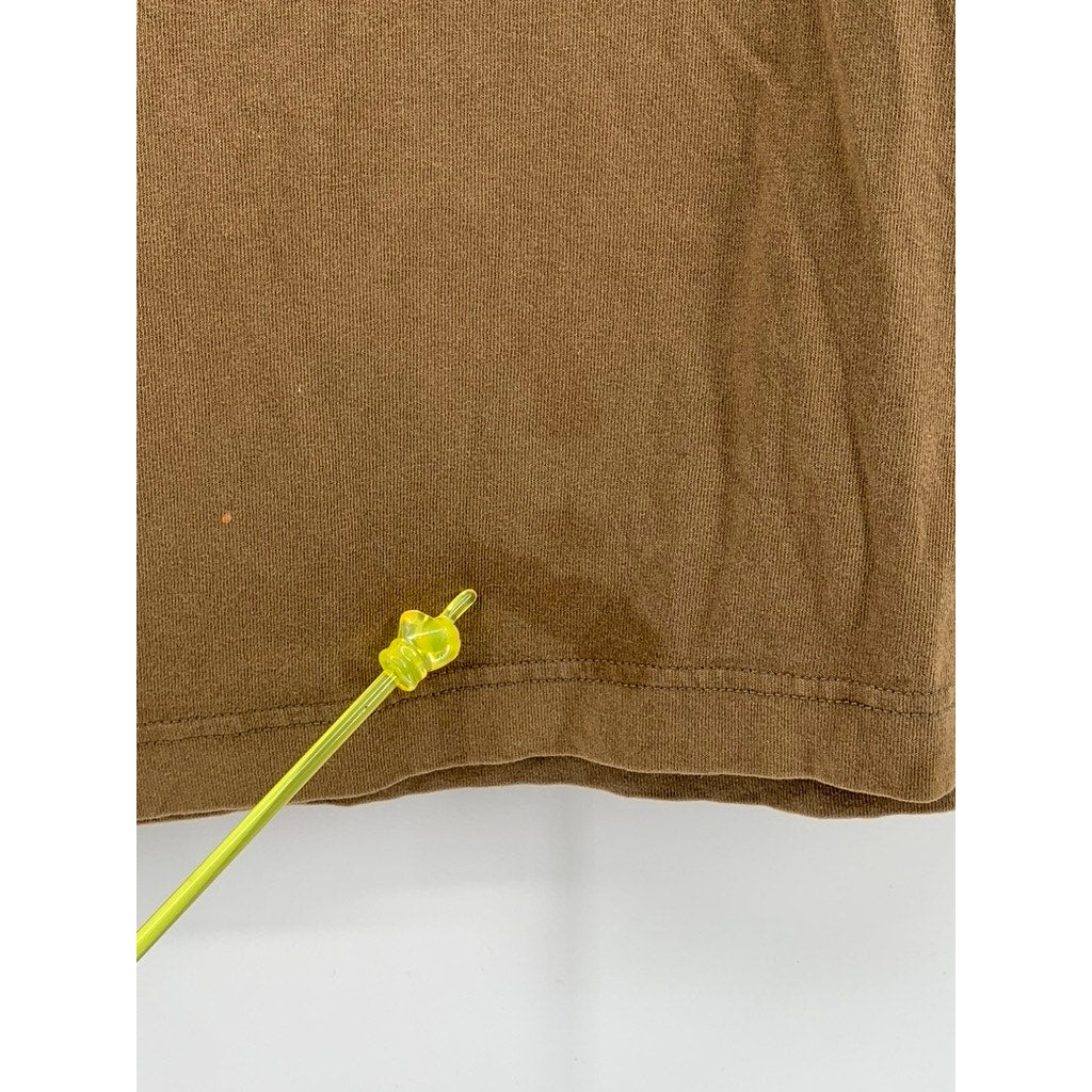 EVERLANE Women's Brown Crewneck Organic Cotton Slouch Short Sleeve Top SZ XS