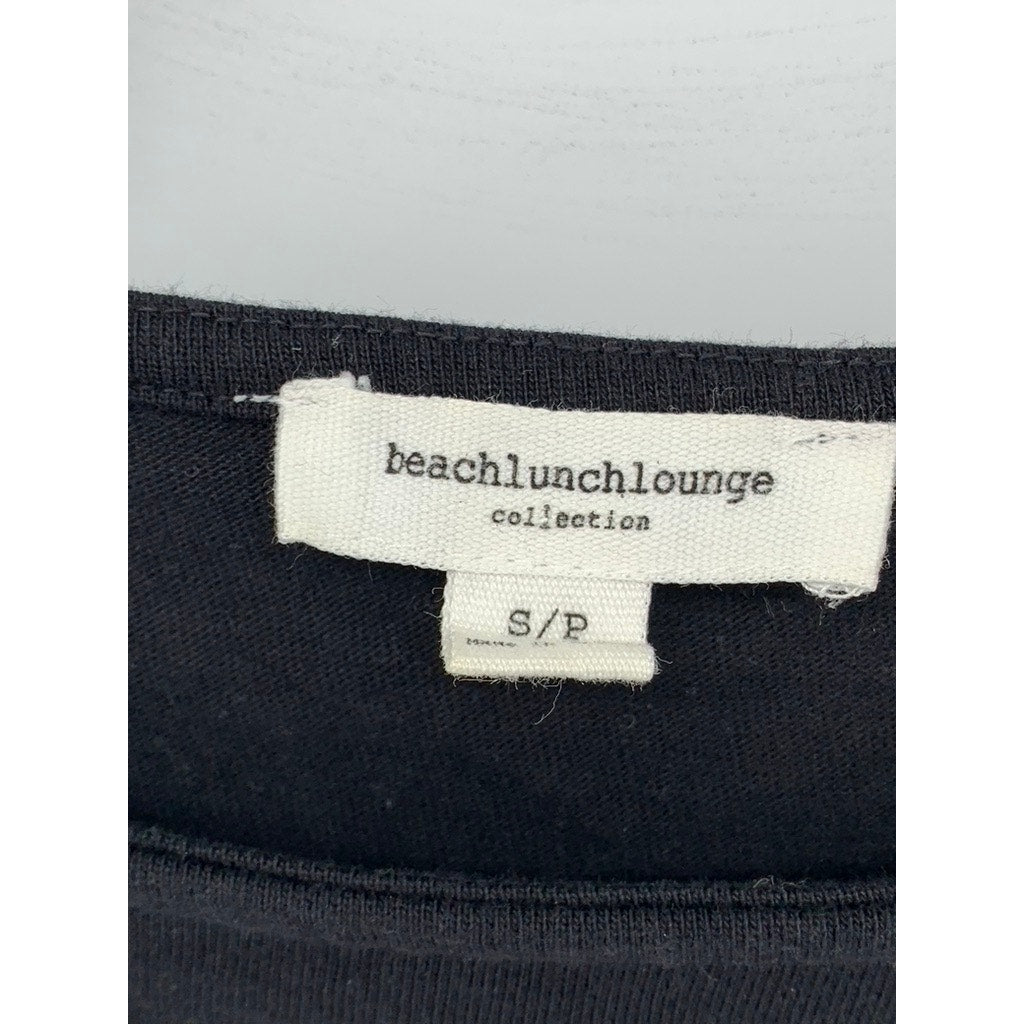 BEACH LUNCH LOUNGE Women's Black-Blue Shay Striped Long Sleeve Tulle Dress SZ S