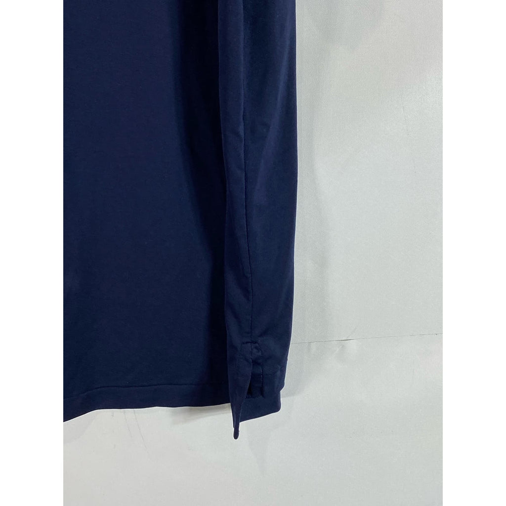 POLO RALPH LAUREN Men's Navy Short Sleeve Two-Button Polo Shirt SZ XL