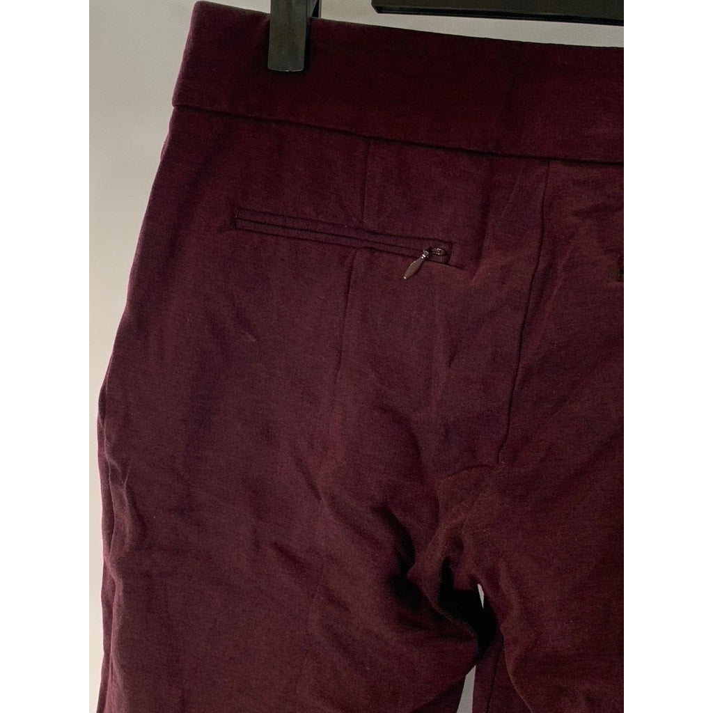LOFT Women's Burgundy Skinny Zip-Pocket Ankle Ponte Pants SZ 4