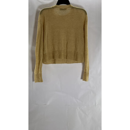 ZARA Women's Tan Crewneck Knit Wool-Blend Pullover Sweater SZ M