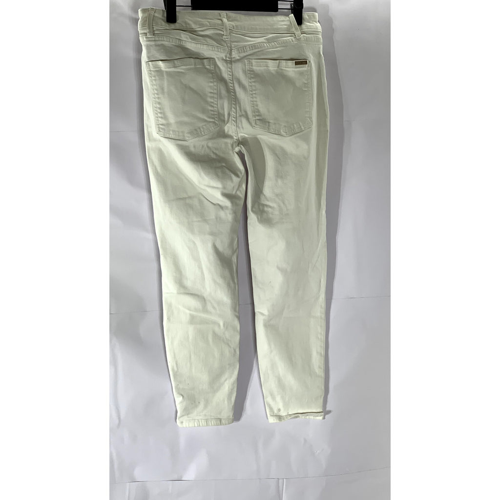 WHITE HOUSE BLACK MARKET Women's White High-Rise The Skinny Cropped Jean SZ 8