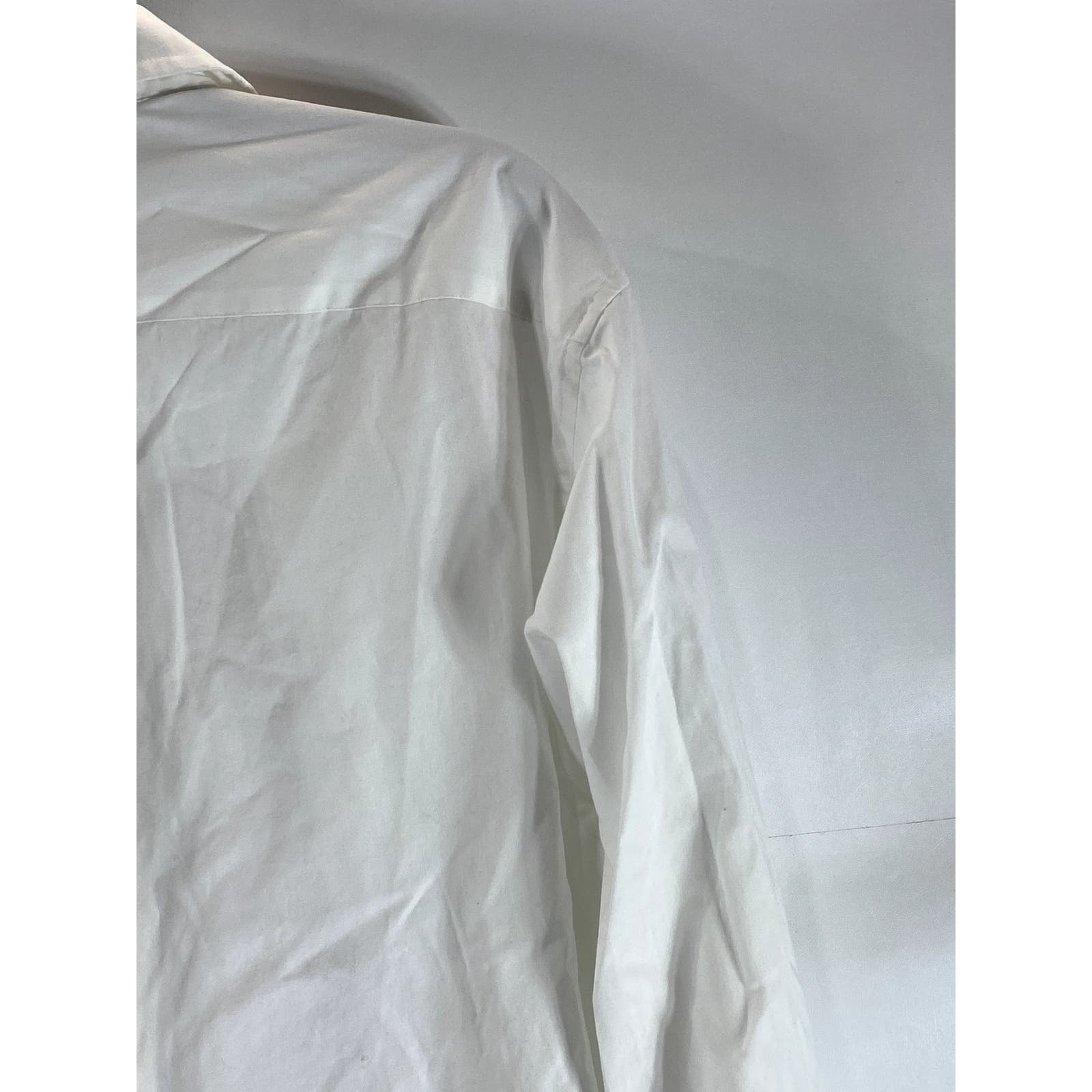 CLUB ROOM Men's Solid White Regular-Fit Button-Up Long Sleeve Shirt SZ