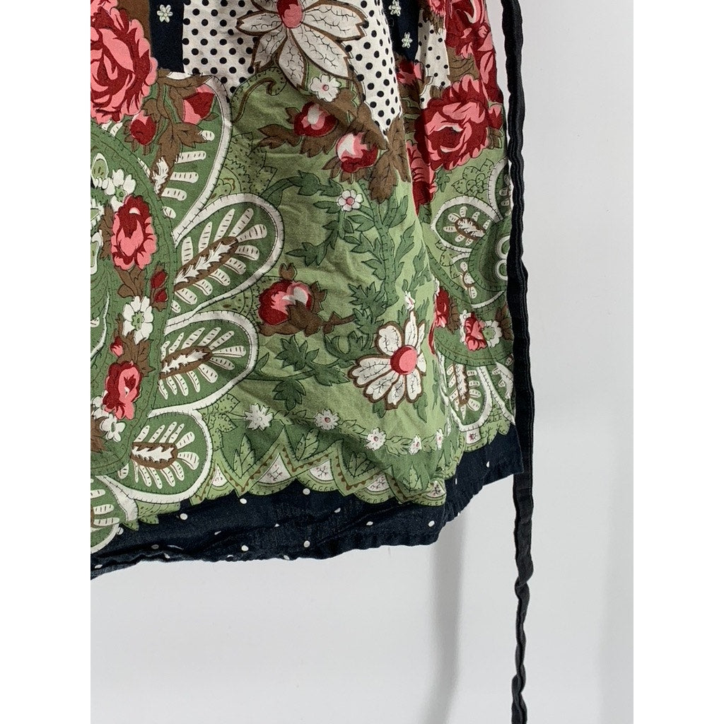 SPEECHLESS Women's Multi Floral Printed V-Neck Belted Top SZ M