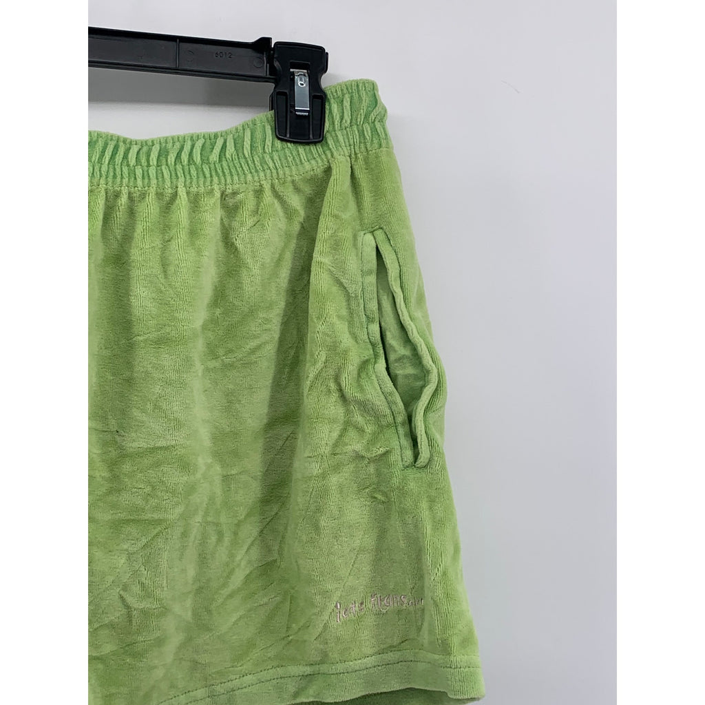 IETS FRANS Women's Green Velour Drawstring Pull-On Shorts SZ M