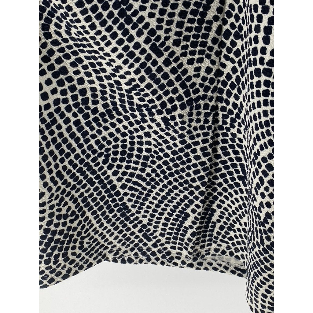 H&M Women's Square Print Textured Crewneck Sleeveless Bodycon Midi Dress SZ M